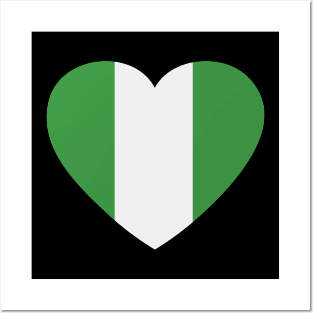 I Love Nigeria // Heart-Shaped Nigerian Flag Wall Art by SLAG_Creative